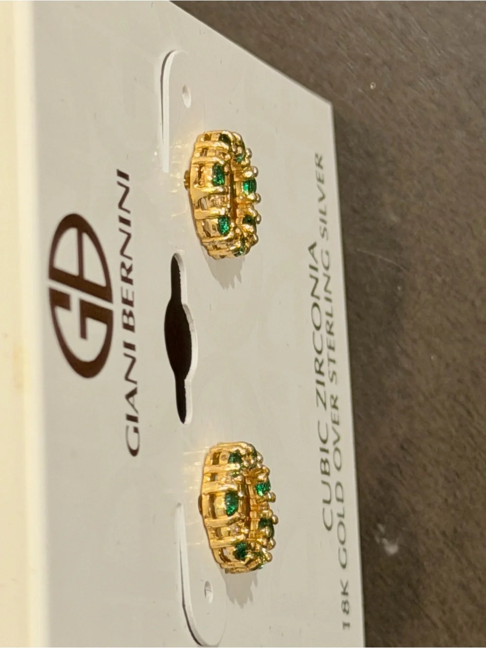Giani Bernini Lab-Grown Green Quartz & Cubic Zirconia Circle Stud Earrings